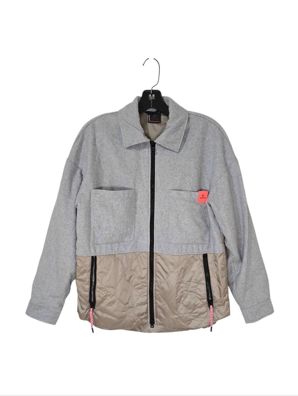 Bogner Fire & Ice Mixed Media Jacket Gray Tan Women's 4 Ski Snow